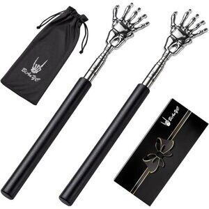 2-Pack Skeleton Hand Back Scratcher Portable Extendable Telescopic Hand Massages